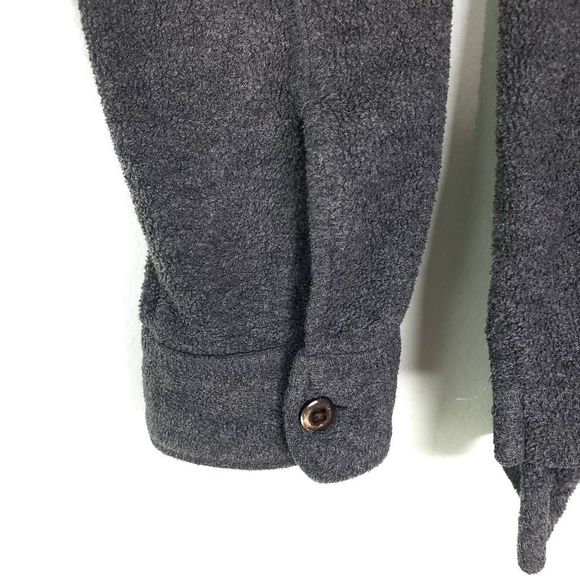 J. CREW Men's Gray Buttoned Polo Fleece Pullover Cuffed Jacket Size: X-Small - Picture 4 of 6